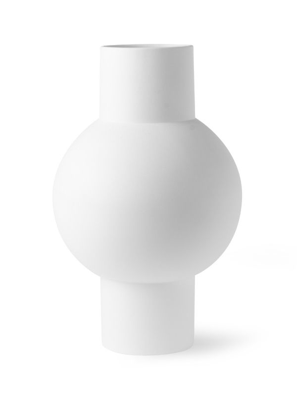 geometrische Vase in weiß