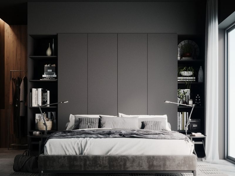 Schlafzimmer in grau