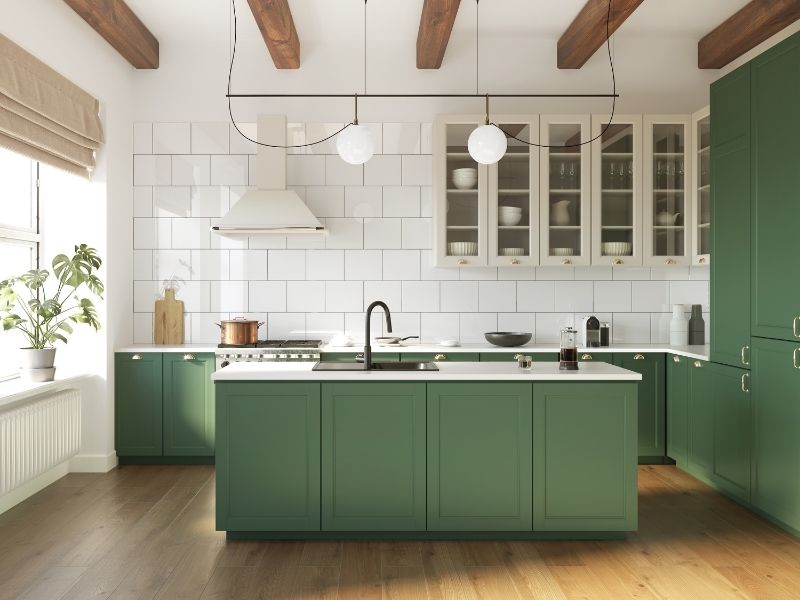 Küche in grün
